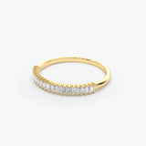 14k Petite Baguette Diamond Wedding Band - GeumJewels