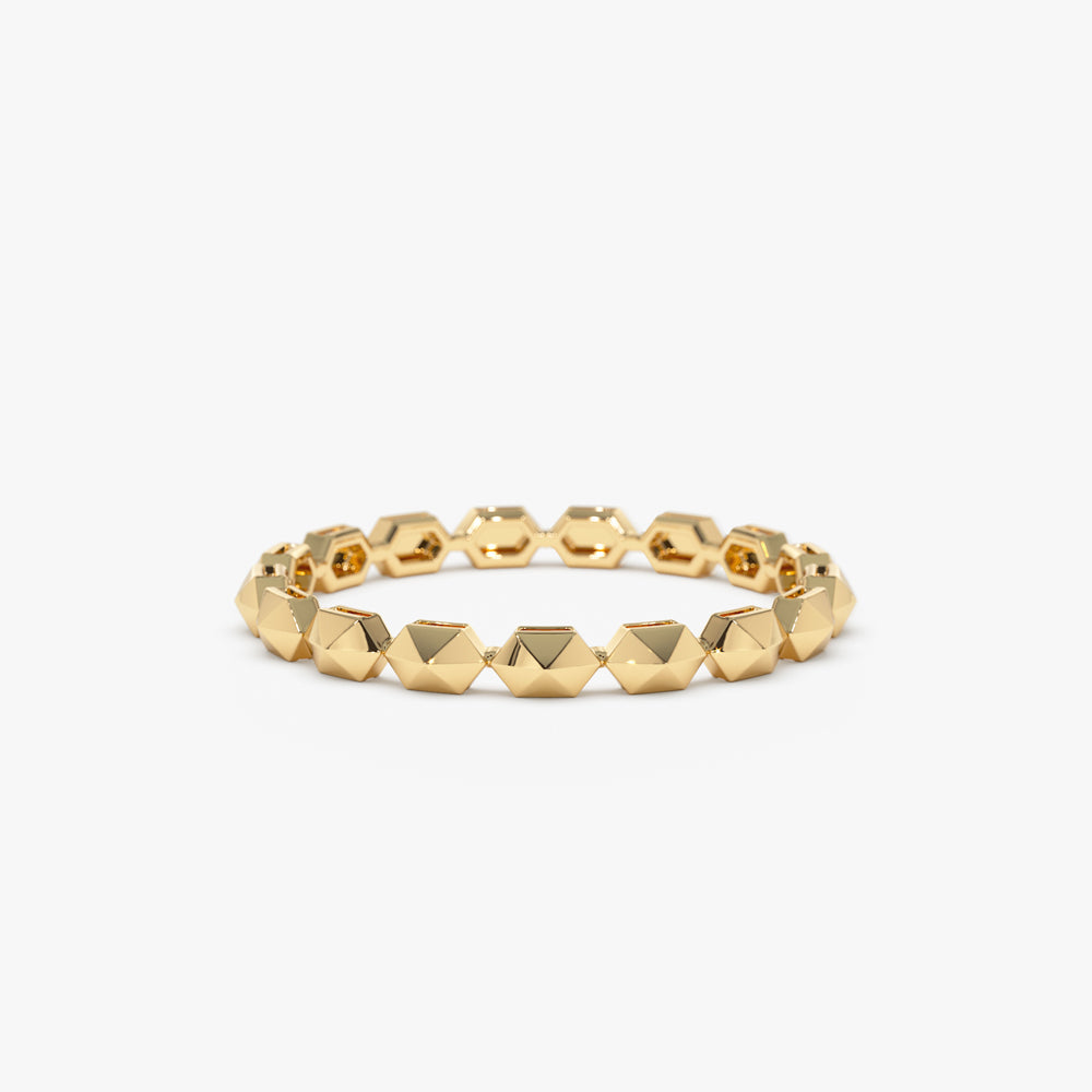 14k Petite Mini Pyramid Ring - GeumJewels