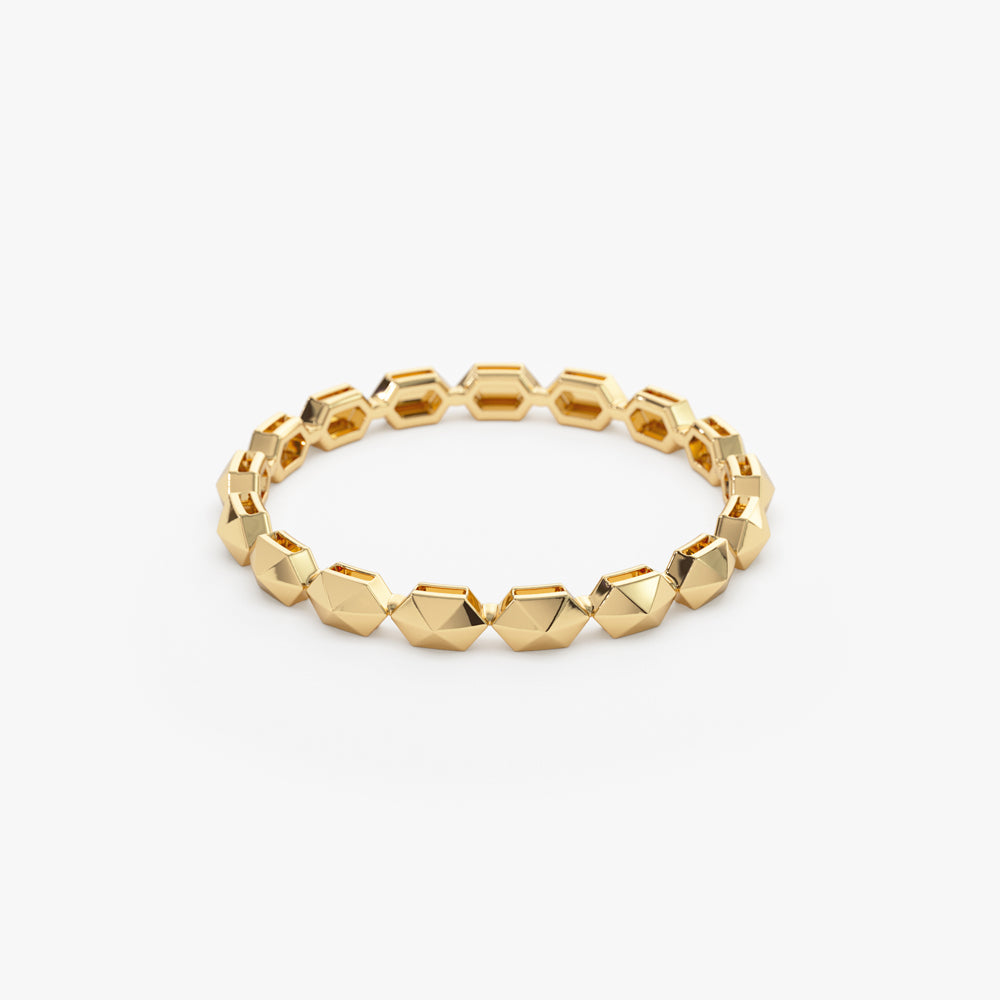 14k Petite Mini Pyramid Ring - GeumJewels