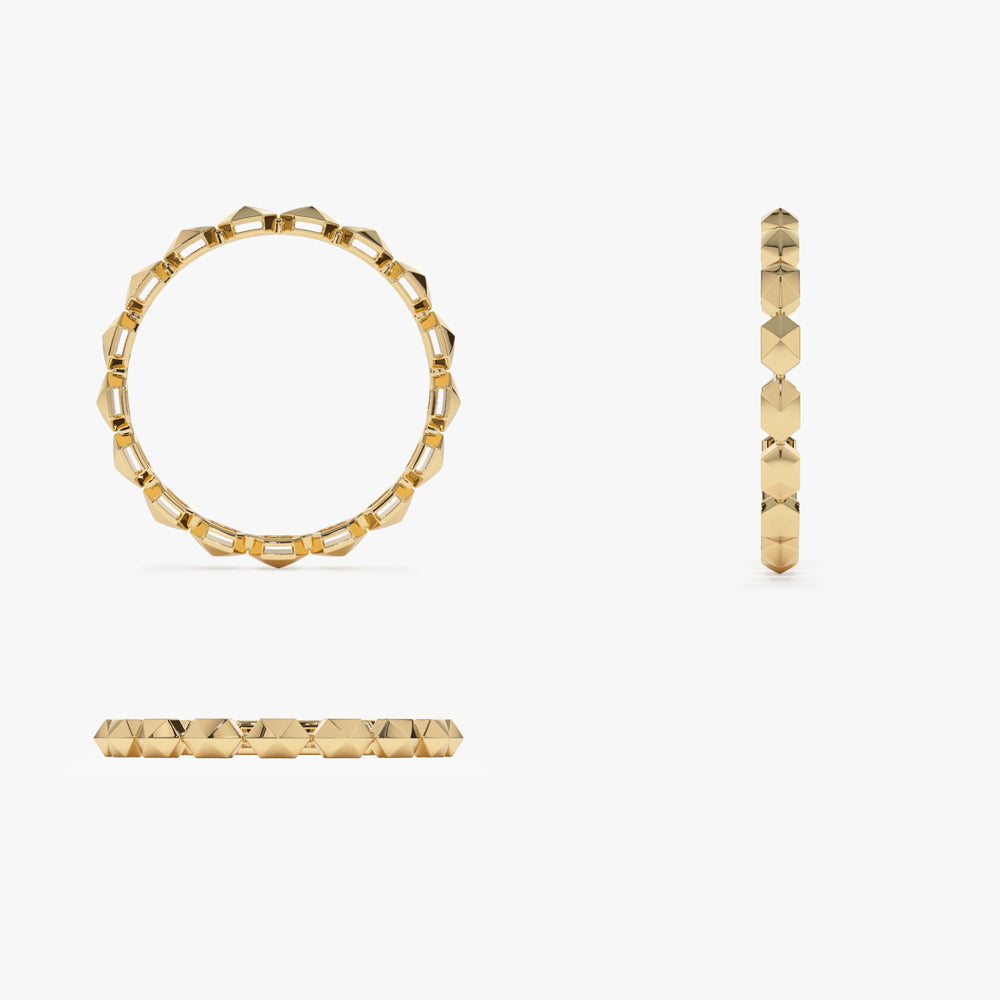 14k Petite Mini Pyramid Ring - GeumJewels