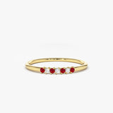 14k Petite Ruby and Diamond Ring - GeumJewels