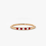 14k Petite Ruby and Diamond Ring - GeumJewels