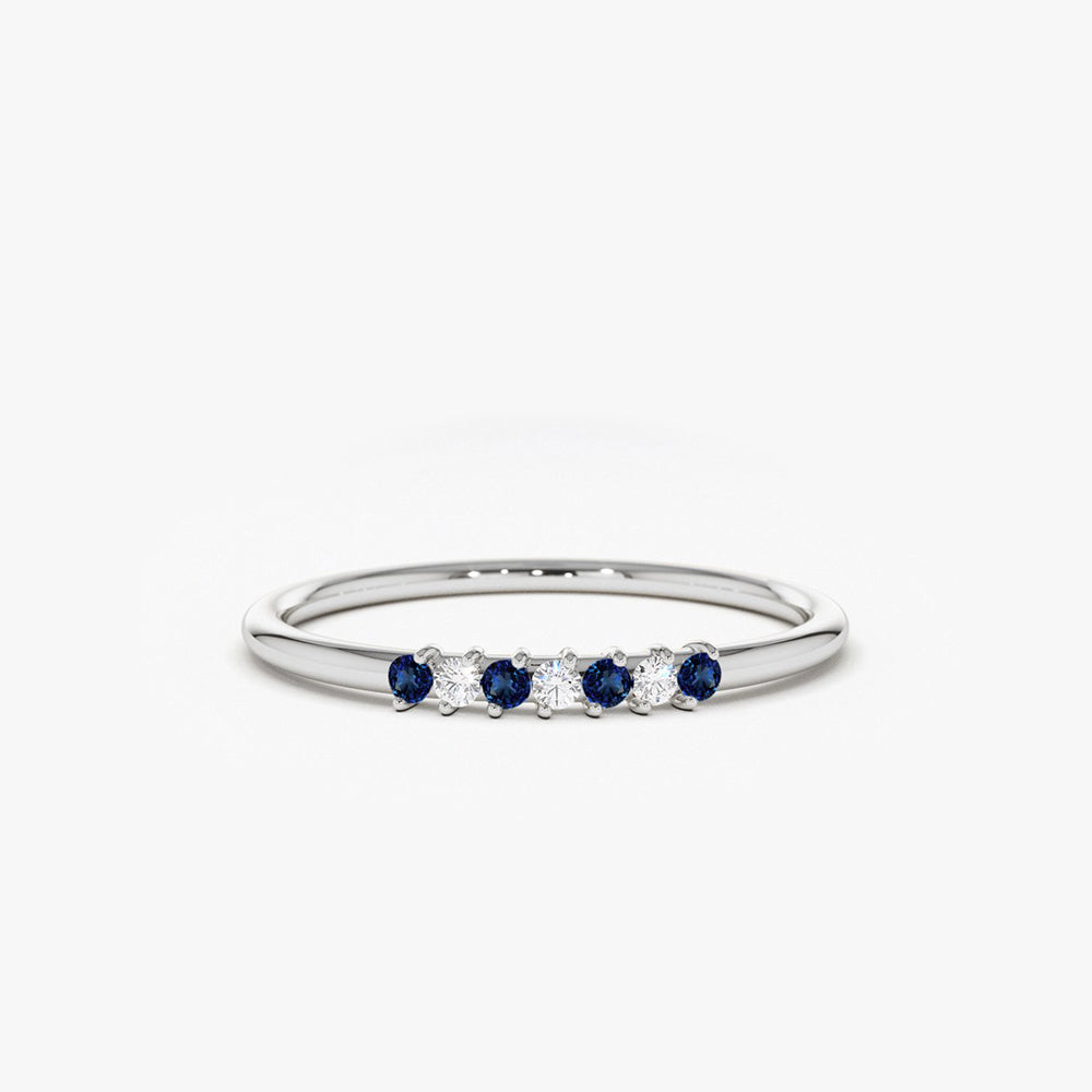 14k Petite Sapphire and Diamond Ring - GeumJewels