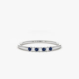 14k Petite Sapphire and Diamond Ring - GeumJewels