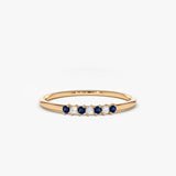 14k Petite Sapphire and Diamond Ring - GeumJewels