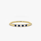 14k Petite Sapphire and Diamond Ring - GeumJewels