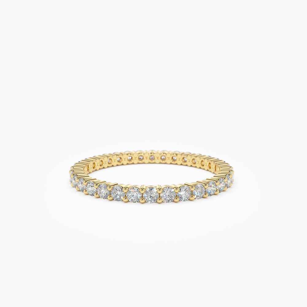 14k Prong Setting Diamond Eternity Ring - GeumJewels