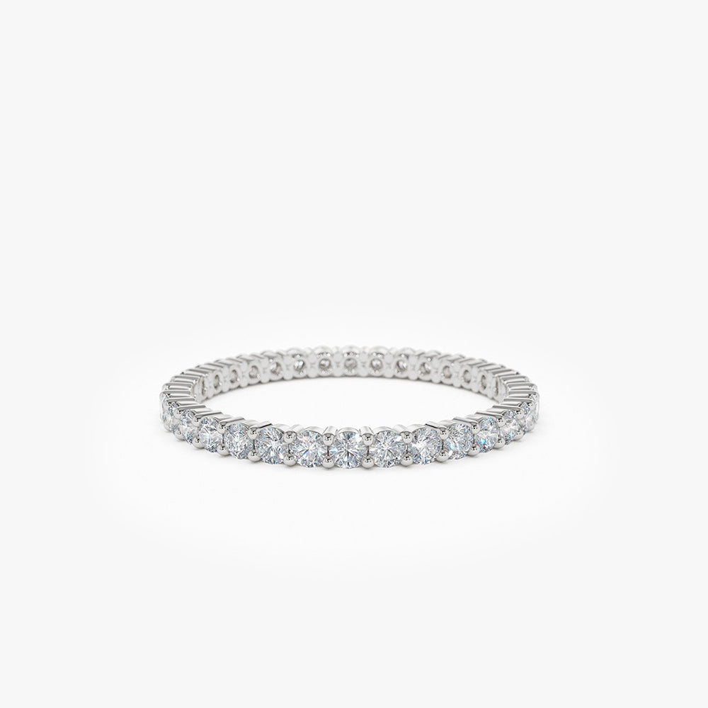 14k Prong Setting Diamond Eternity Ring - GeumJewels
