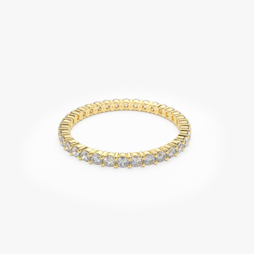 14k Prong Setting Diamond Eternity Ring - GeumJewels