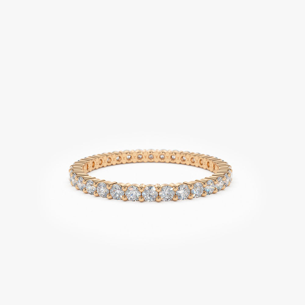 14k Prong Setting Diamond Eternity Ring - GeumJewels