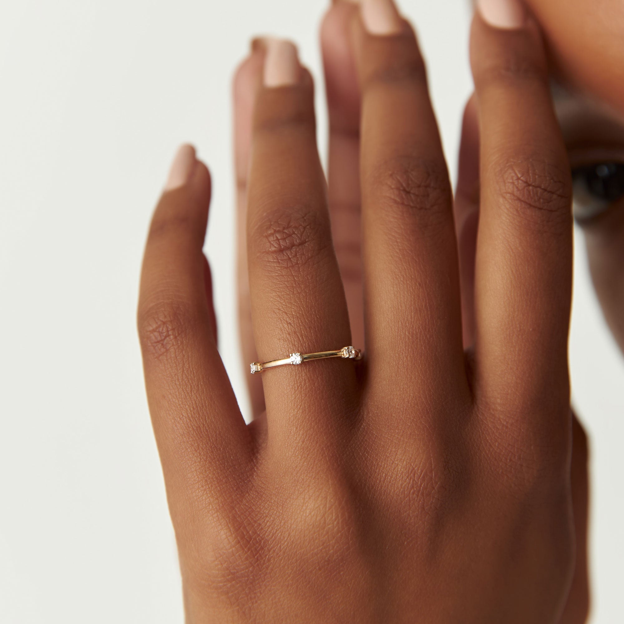 14k Prong Setting  Full Eternity Dainty Stacking Ring - GeumJewels