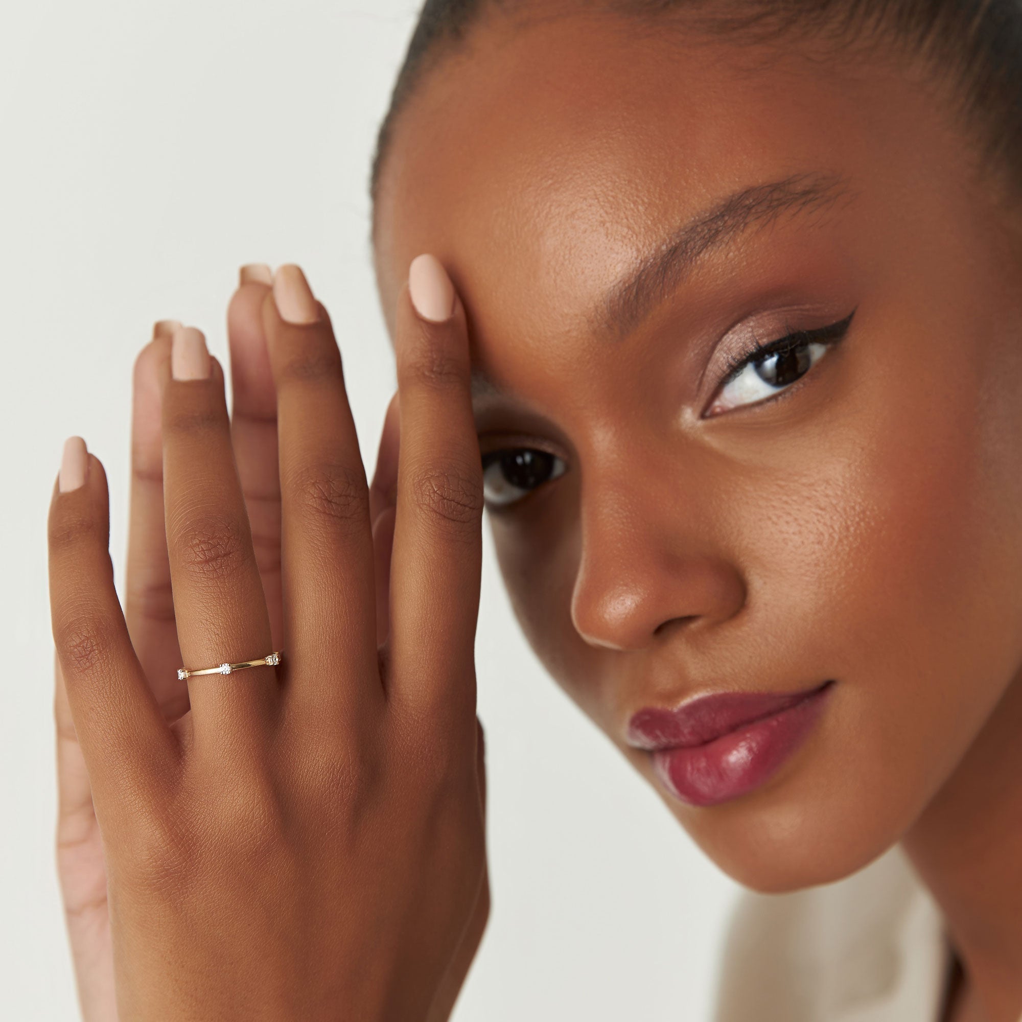 14k Prong Setting  Full Eternity Dainty Stacking Ring - GeumJewels