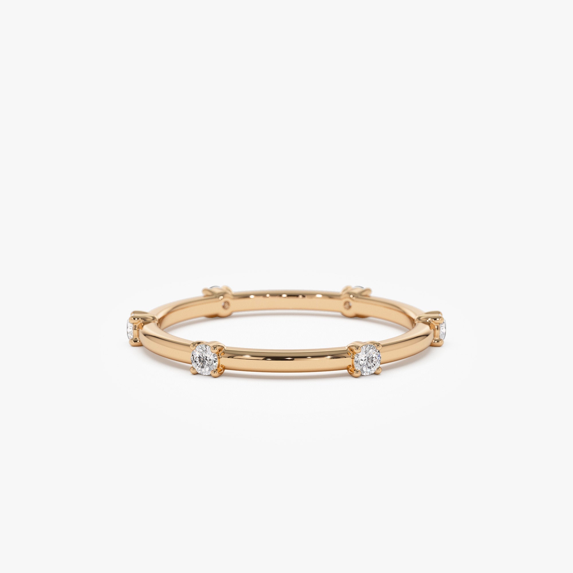 14k Prong Setting  Full Eternity Dainty Stacking Ring - GeumJewels