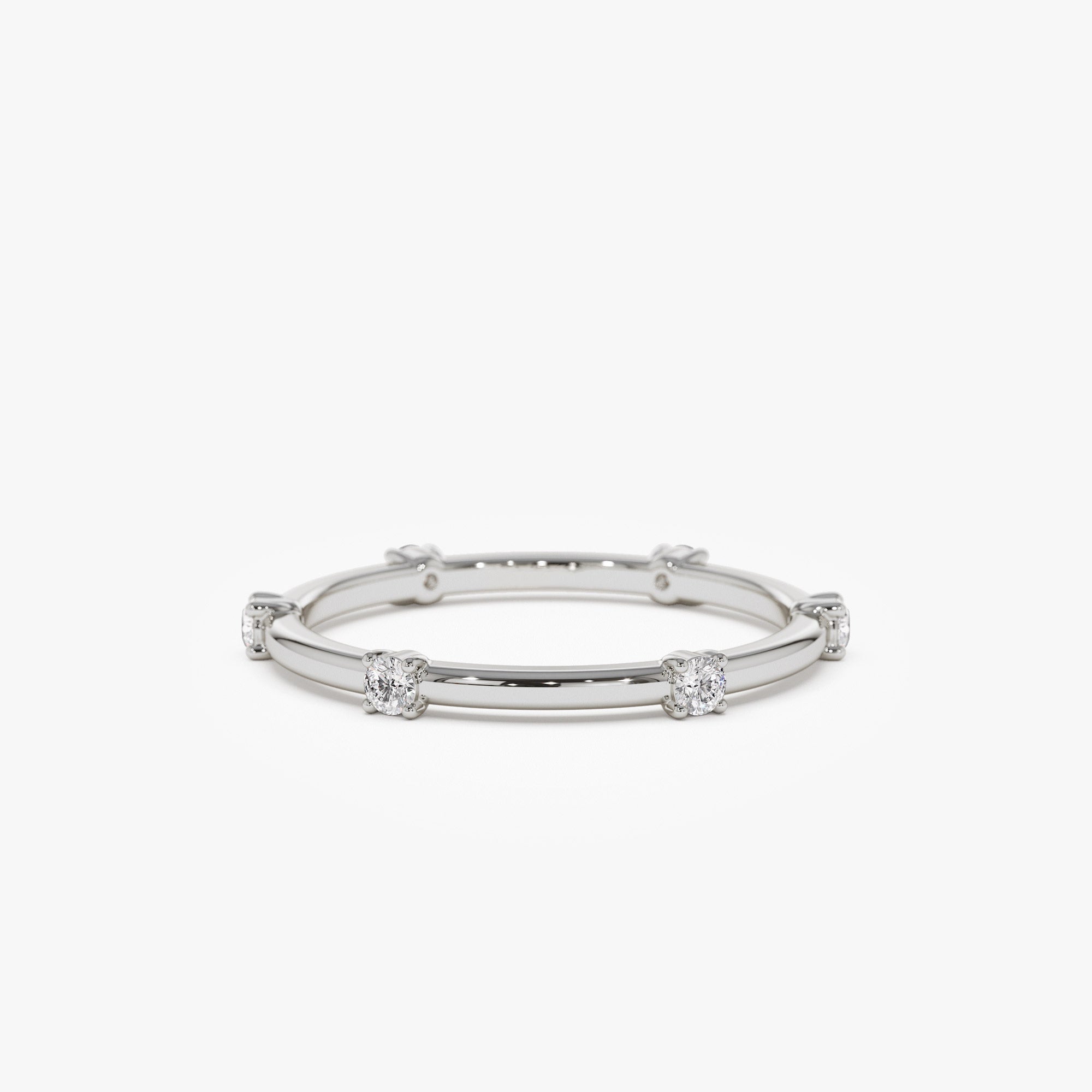 14k Prong Setting  Full Eternity Dainty Stacking Ring - GeumJewels