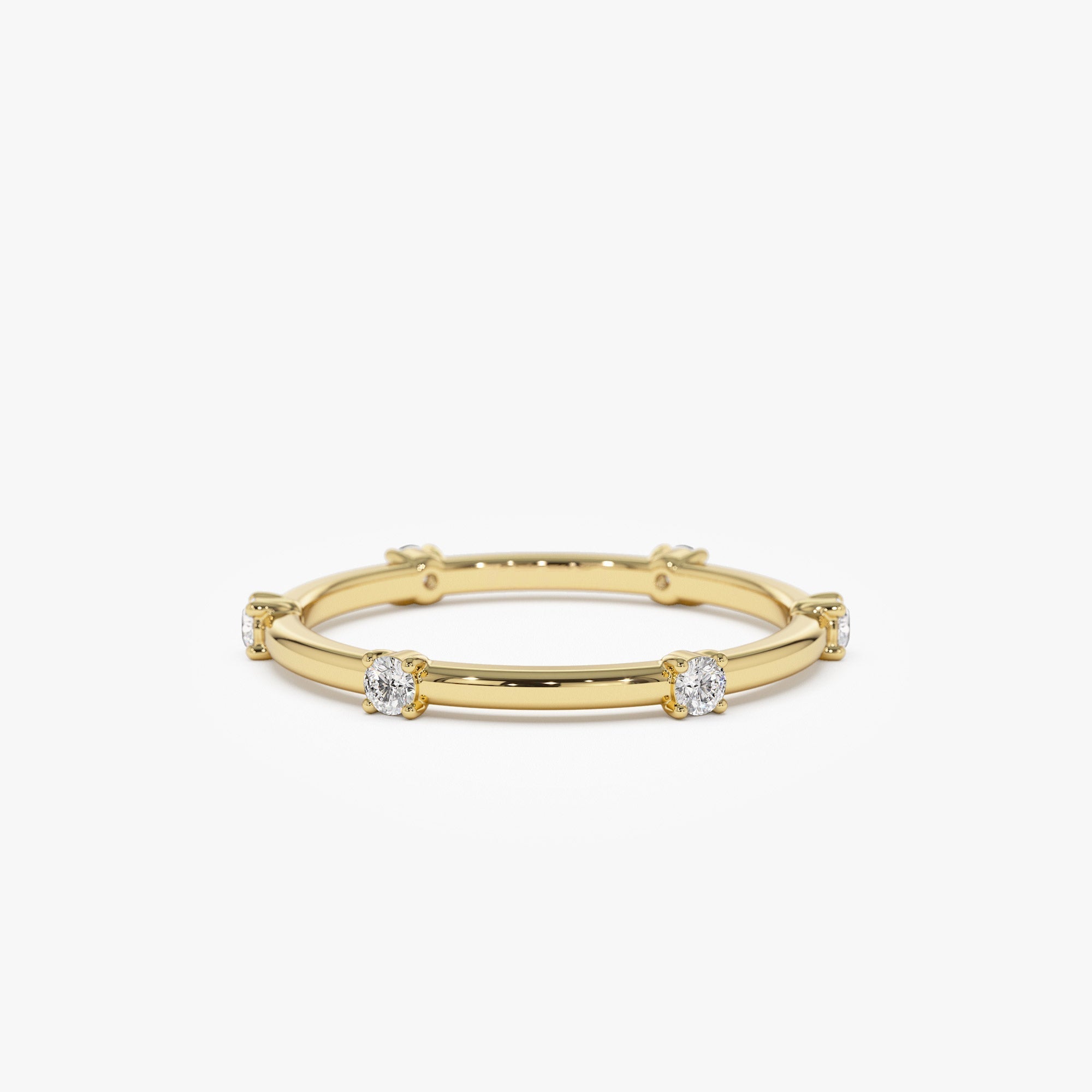 14k Prong Setting  Full Eternity Dainty Stacking Ring - GeumJewels