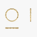 14K Pyramid and Bead Stacking Band - GeumJewels
