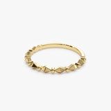 14K Pyramid and Bead Stacking Band - GeumJewels