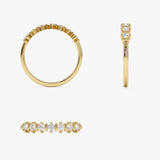 14K Round Cut 0.20 ctw Seven Stone Wedding Ring - GeumJewels