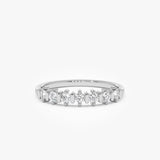 14K Round Cut 0.20 ctw Seven Stone Wedding Ring - GeumJewels