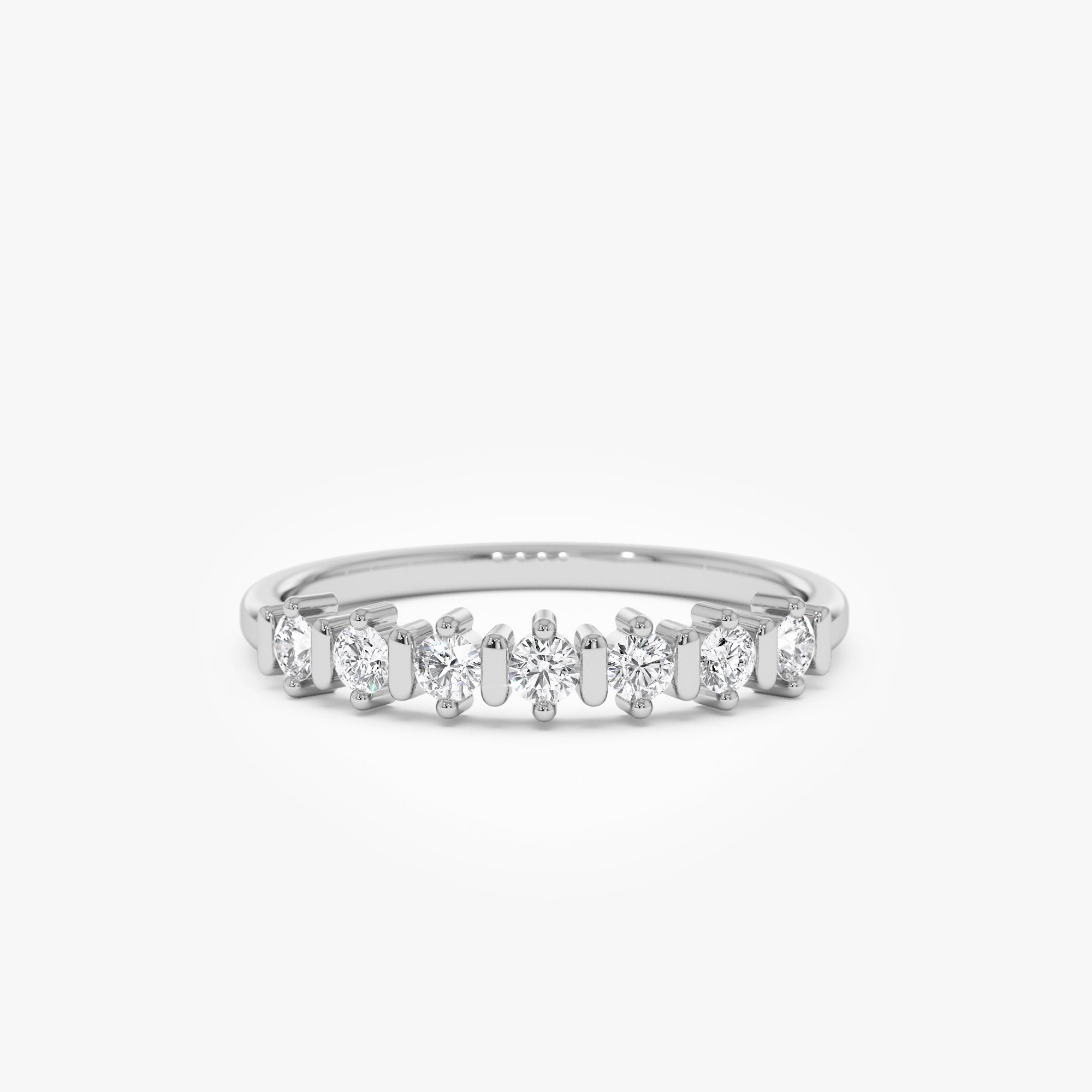 14K Round Cut 0.20 ctw Seven Stone Wedding Ring - GeumJewels