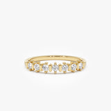 14K Round Cut 0.20 ctw Seven Stone Wedding Ring - GeumJewels