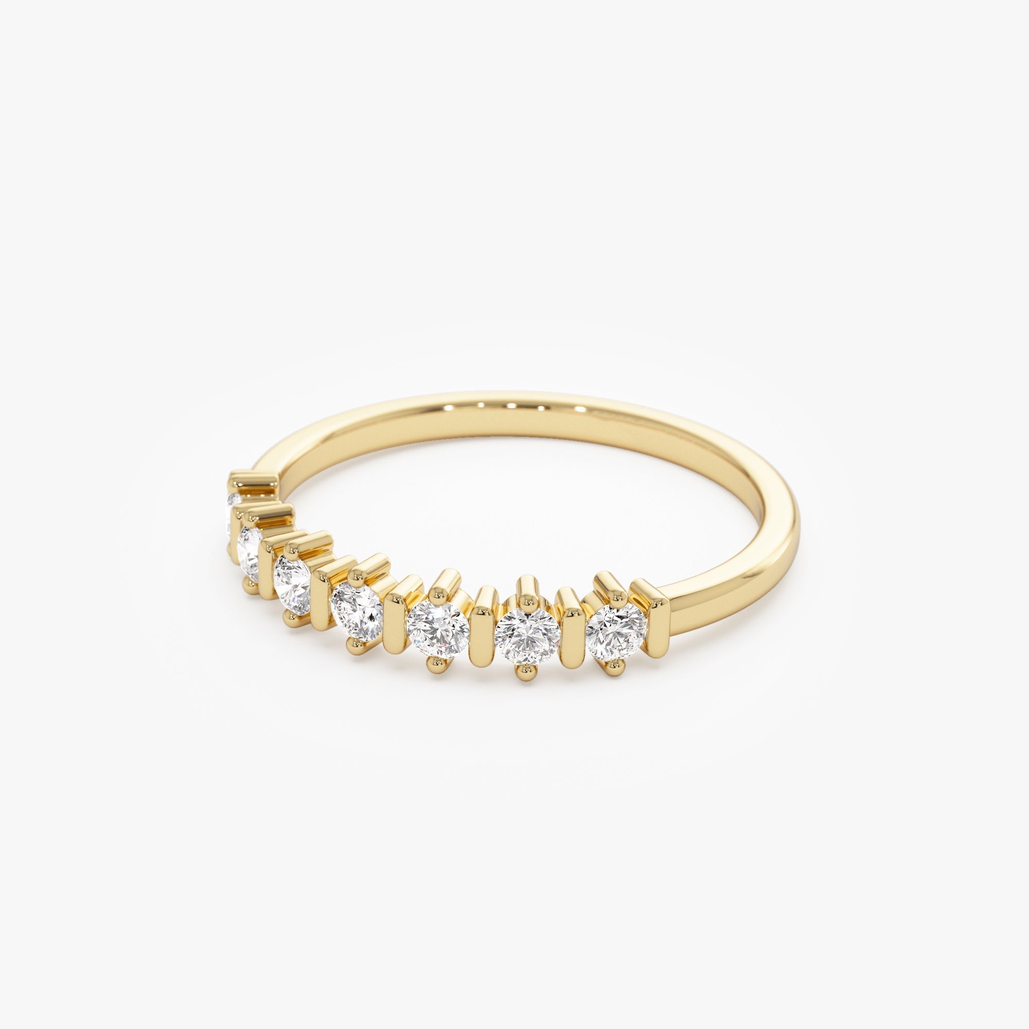 14K Round Cut 0.20 ctw Seven Stone Wedding Ring - GeumJewels