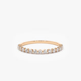 14K Round Diamond Shared Prong Wedding Ring - GeumJewels