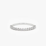 14K Round Diamond Shared Prong Wedding Ring - GeumJewels