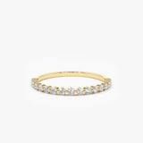 14K Round Diamond Shared Prong Wedding Ring - GeumJewels