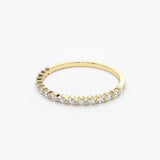 14K Round Diamond Shared Prong Wedding Ring - GeumJewels