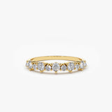 14k Round Diamond Unique Wedding Ring - GeumJewels