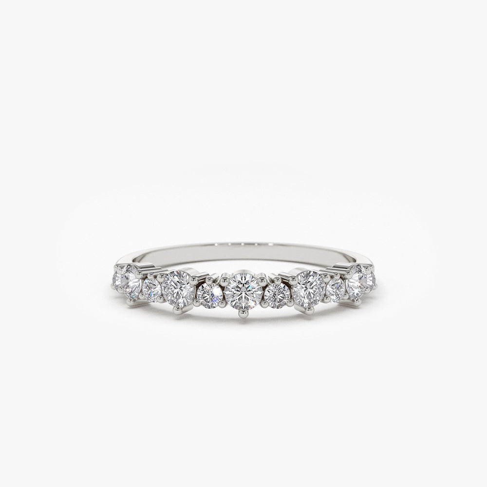 14k Round Diamond Unique Wedding Ring - GeumJewels