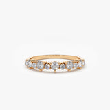 14k Round Diamond Unique Wedding Ring - GeumJewels