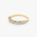 14k Round Diamond Unique Wedding Ring - GeumJewels