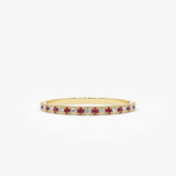 14K Ruby and Diamond Alternating Eternity Ring - GeumJewels