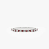 14K Ruby and Diamond Alternating Eternity Ring - GeumJewels