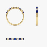 14k Sapphire and Diamond Prong Setting Ring - GeumJewels