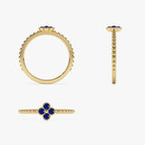 14k Sapphire Clover Ring - GeumJewels