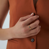 14k Sapphire Clover Ring - GeumJewels