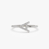 14k Sideways Diamond Letter Personalized Ring - Geum Jewels
