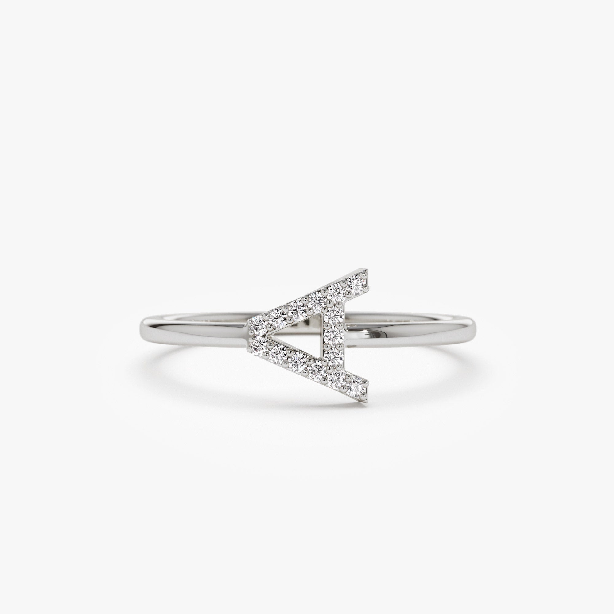 14k Sideways Diamond Letter Personalized Ring - Geum Jewels