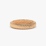 14k Solid Dome Croissant Ring - GeumJewels