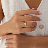 14k Solid Gold Multi-strand Crossover Ring - GeumJewels