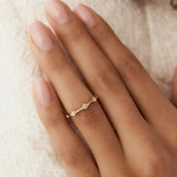 14k Stackable Arte Deco Diamond Wedding Band - GeumJewels