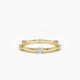 14k Stackable Half Bezel Diamond Eternity Ring - GeumJewels