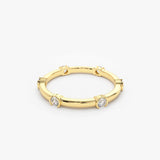 14k Stackable Half Bezel Diamond Eternity Ring - GeumJewels