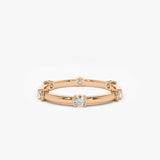 14k Stackable Half Bezel Diamond Eternity Ring - GeumJewels