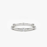 14k Stackable Half Bezel Diamond Eternity Ring - GeumJewels