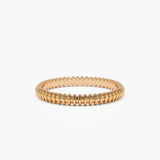 14K Stackable Ribbed Wedding band - GeumJewels