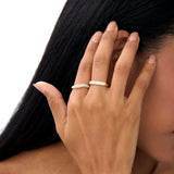 14K Three Row Diamond Pave Band - GeumJewels